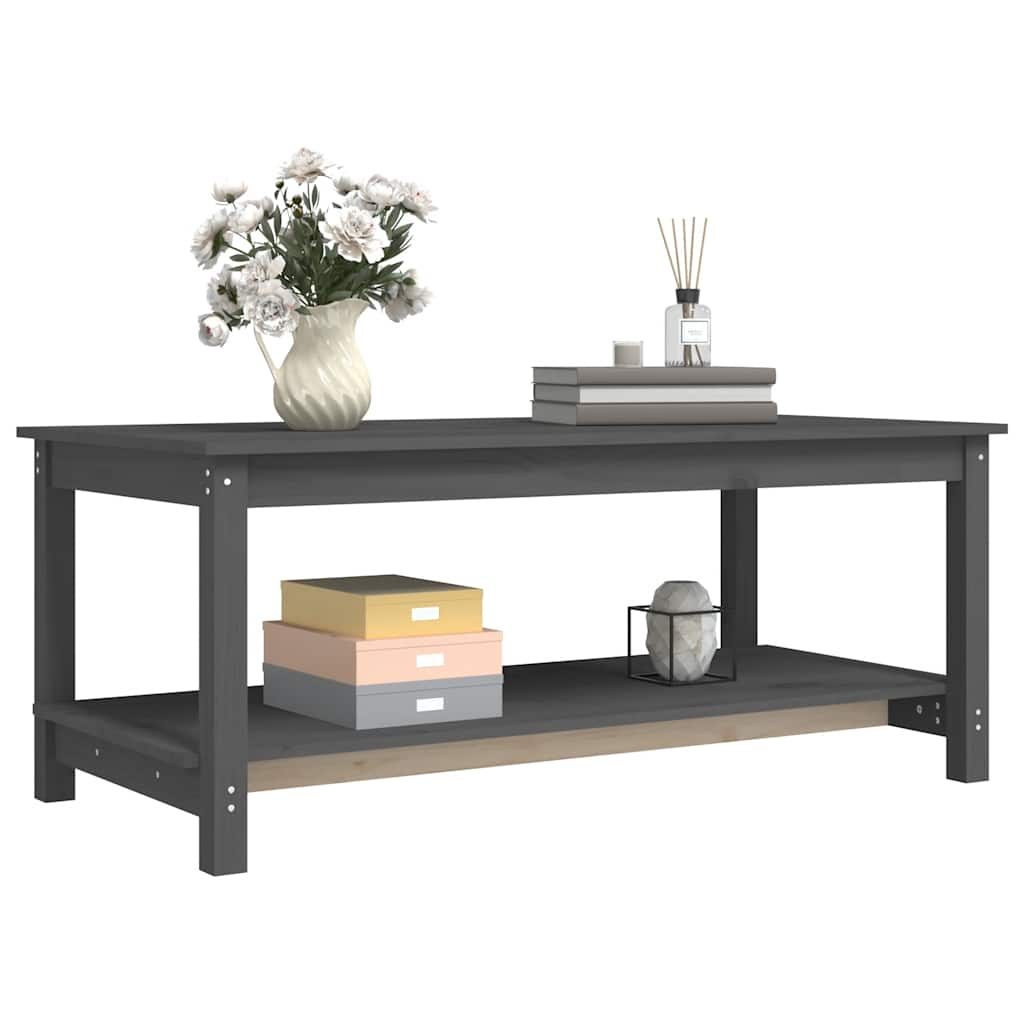 Stolić za kavu sivi 110 x 55 x 45 cm od masivne borovine