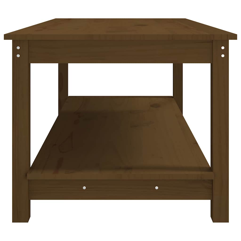 Stolić za kavu boja meda 110 x 55 x 45 cm od masivne borovine