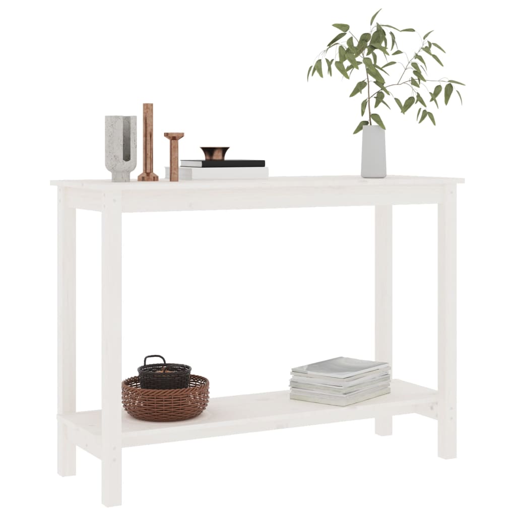 Konzolni stol bijeli 110 x 40 x 80 cm od masivne borovine