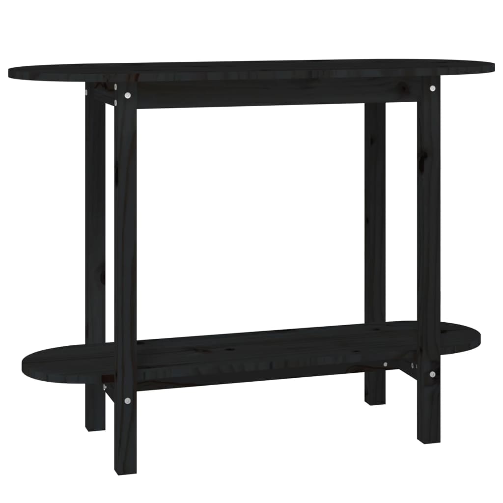 Konzolni stol crni 110 x 40 x 80cm od masivne borovine