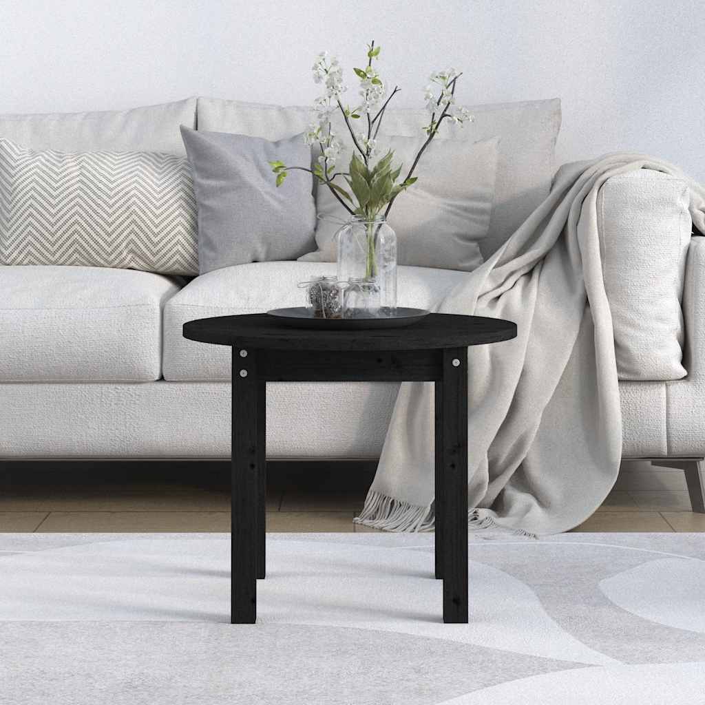 Stolić za kavu crni Ø 55x45 cm od masivne borovine
