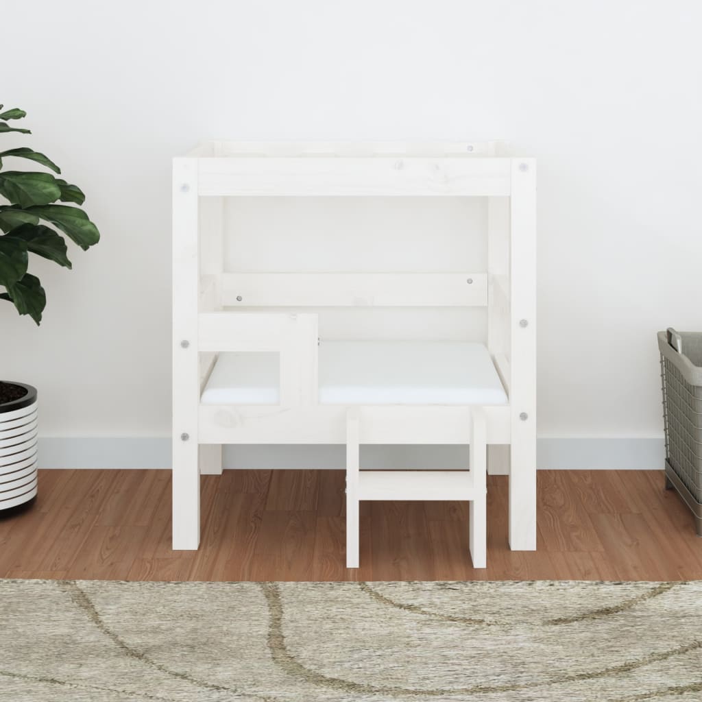 Krevet za pse bijeli 55,5x53,5x60 cm od masivne borovine