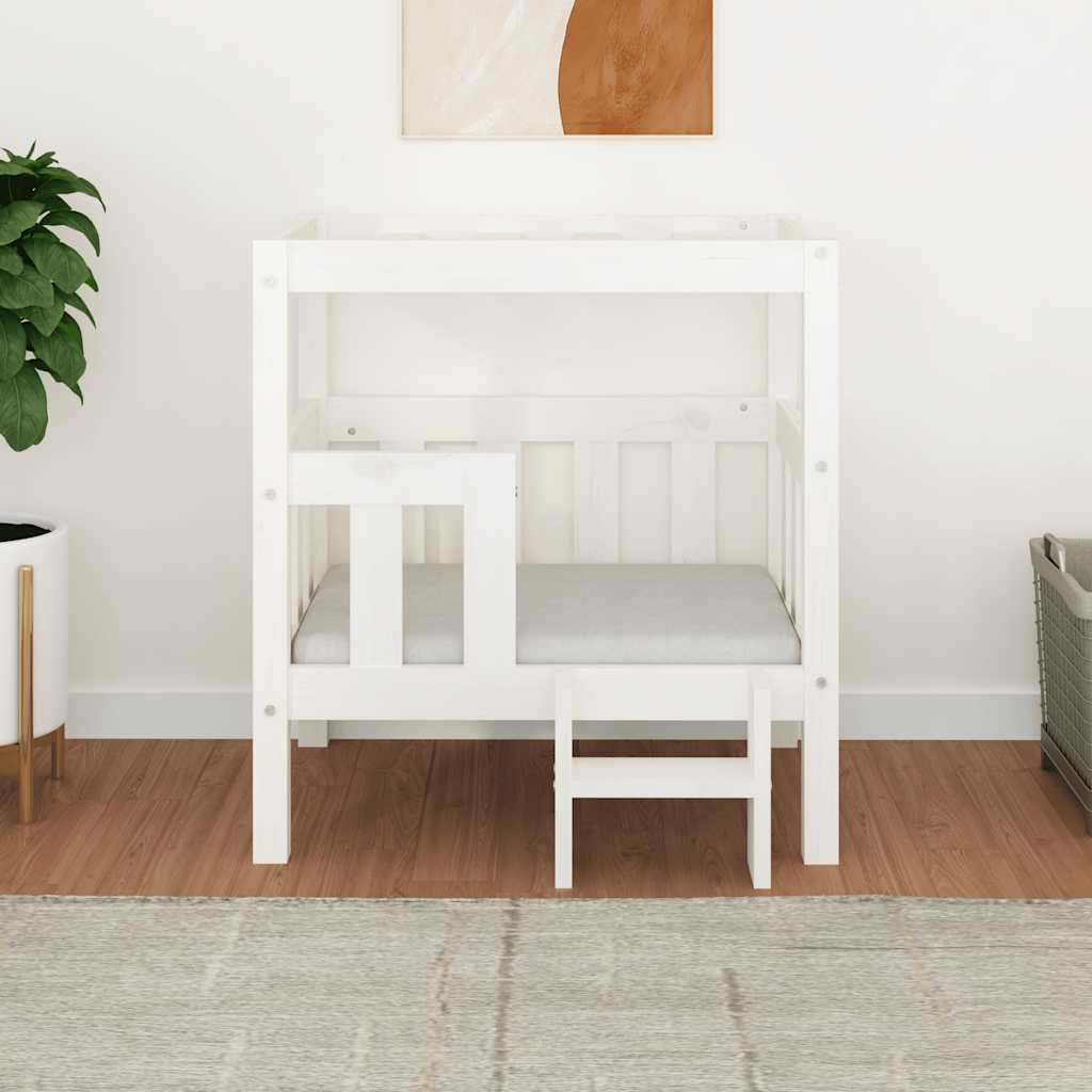 Krevet za pse bijeli 65,5x50,5x70 cm od masivne borovine