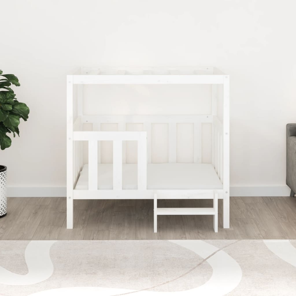 Krevet za pse bijeli 105,5x83,5x100 cm od masivne borovine