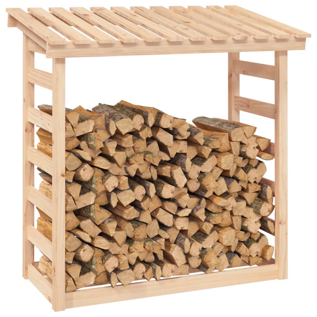 Stalak za drva za ogrjev 108x64,5x110 cm od masivne borovine