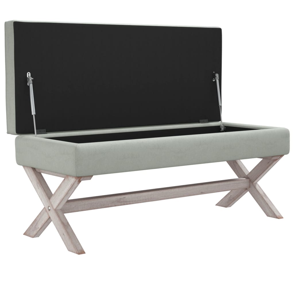 Tabure za pohranu svjetlosivi 110 x 45 x 49 cm baršunasti