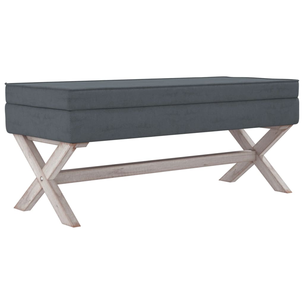Tabure za pohranu tamnosivi 110 x 45 x 49 cm baršunasti