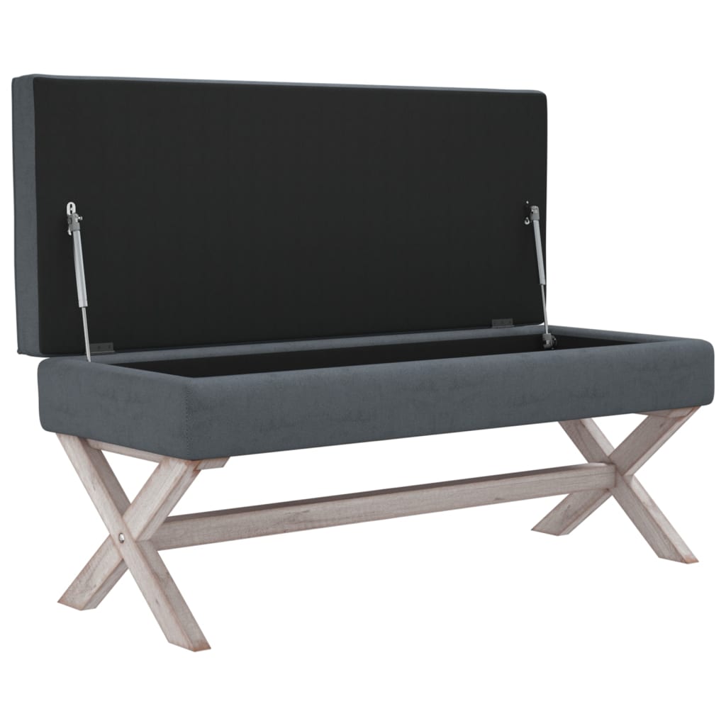 Tabure za pohranu tamnosivi 110 x 45 x 49 cm baršunasti