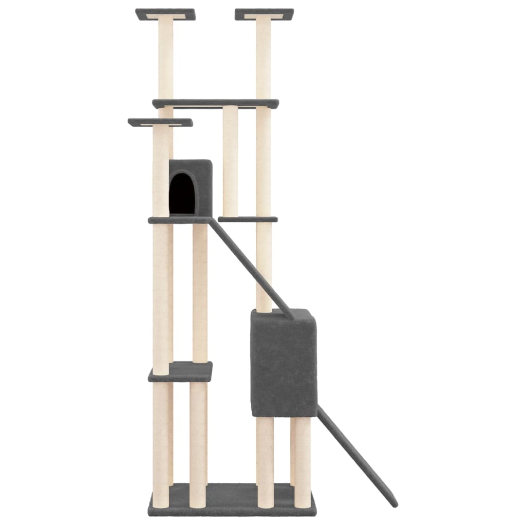 Penjalica za mačke sa stupovima za grebanje tamnosiva 190 cm