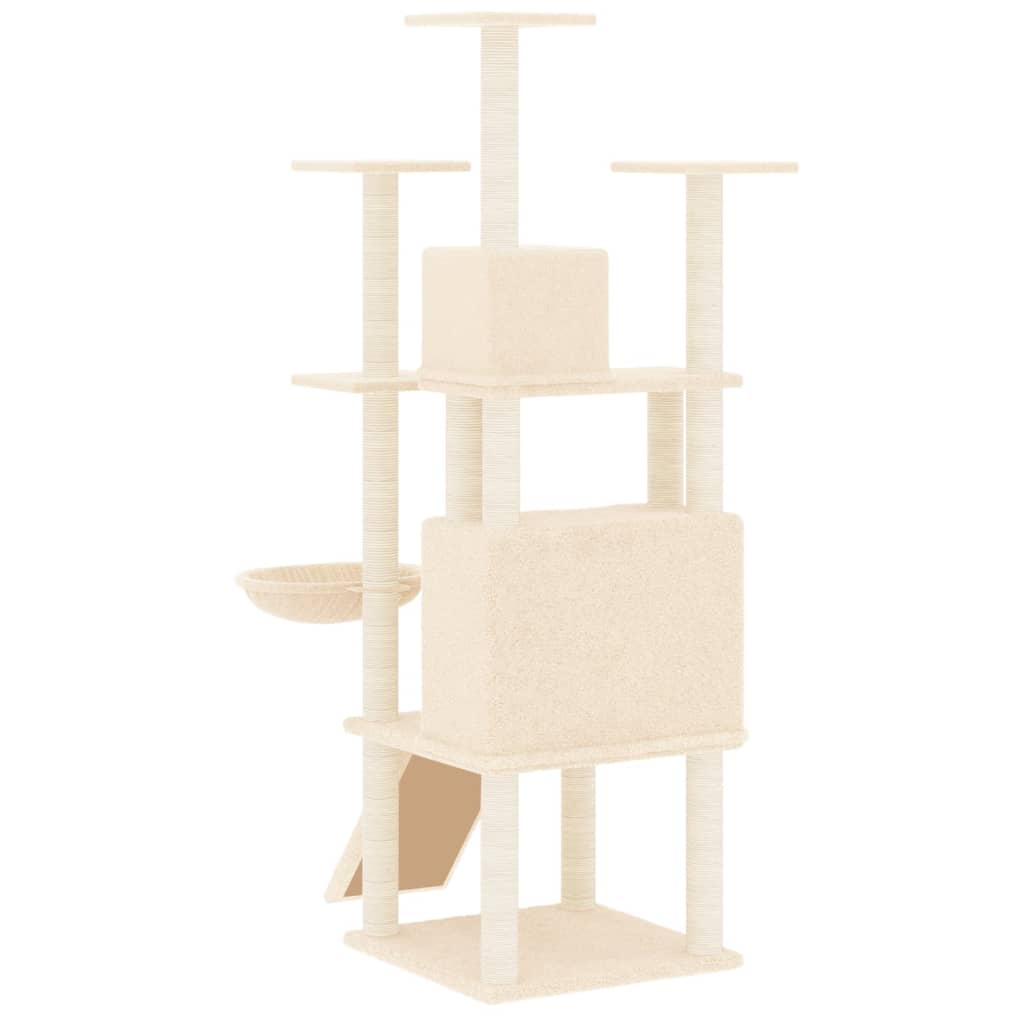 Penjalica za mačke sa stupovima za grebanje krem 154 cm