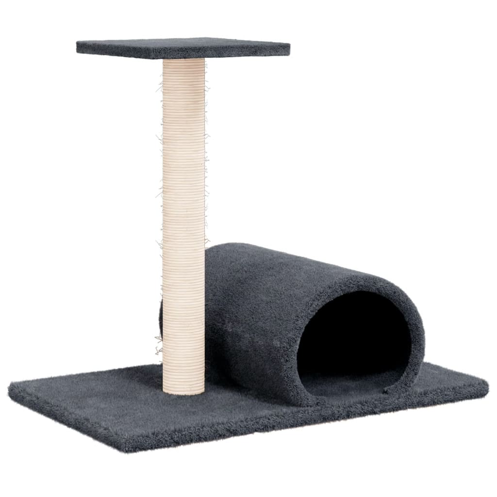 Grebalica za mačke s tunelom tamnosiva 60 x 34,5 x 50 cm