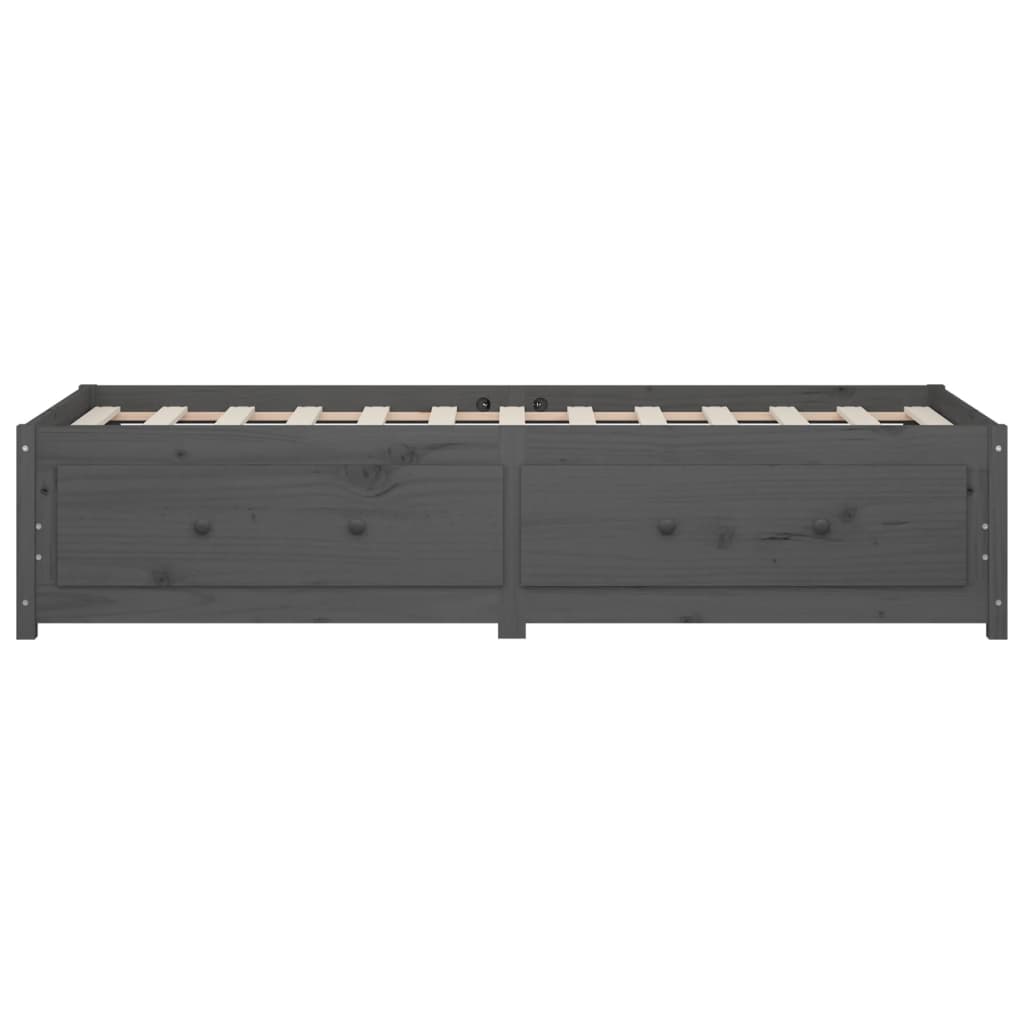 Dnevni ležaj sivi 90 x 200 cm od masivne borovine