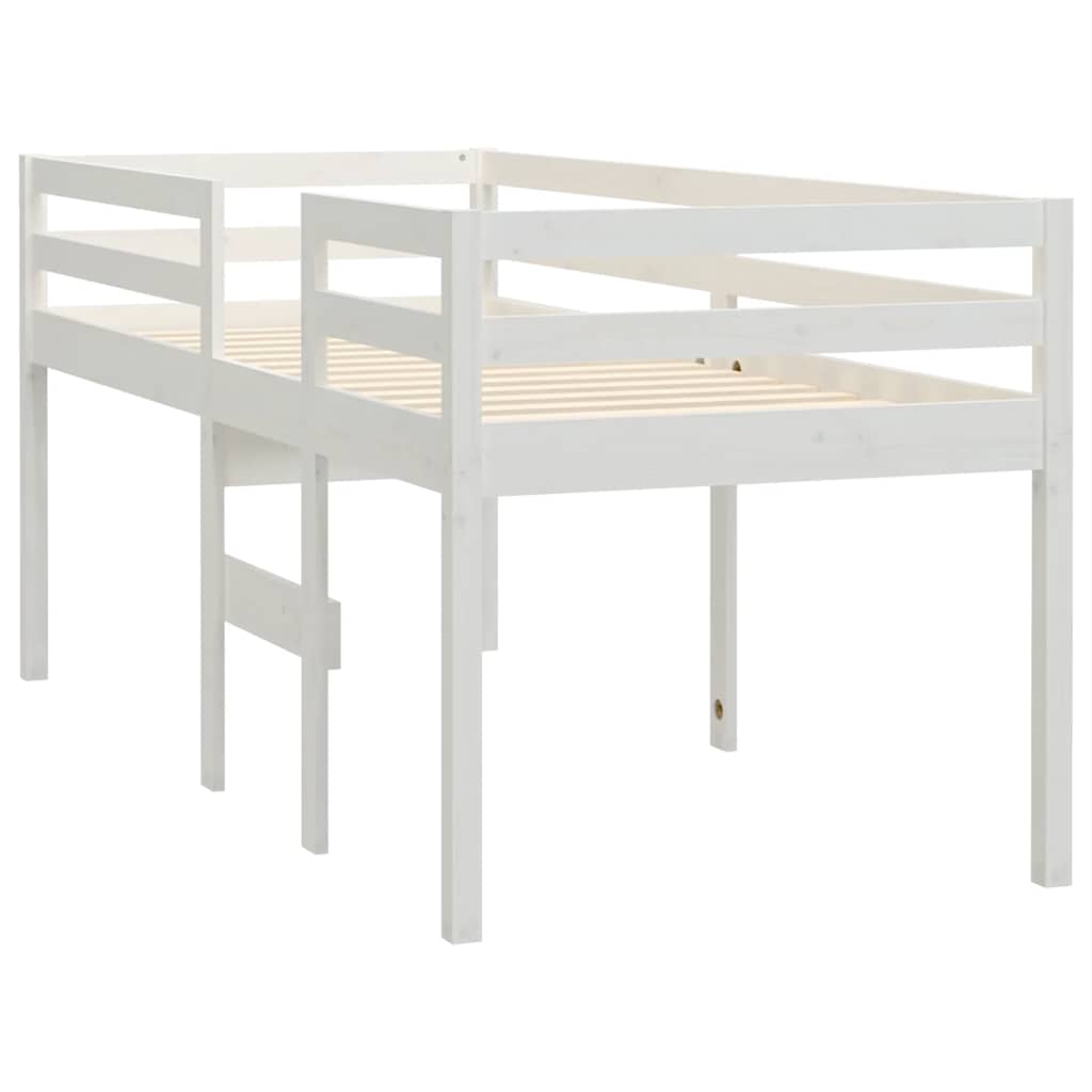 Visoki krevet bijeli 90 x 200 cm od masivne borovine