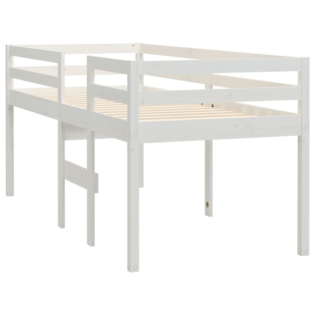 Visoki krevet bijeli 90 x 190 cm od masivne borovine