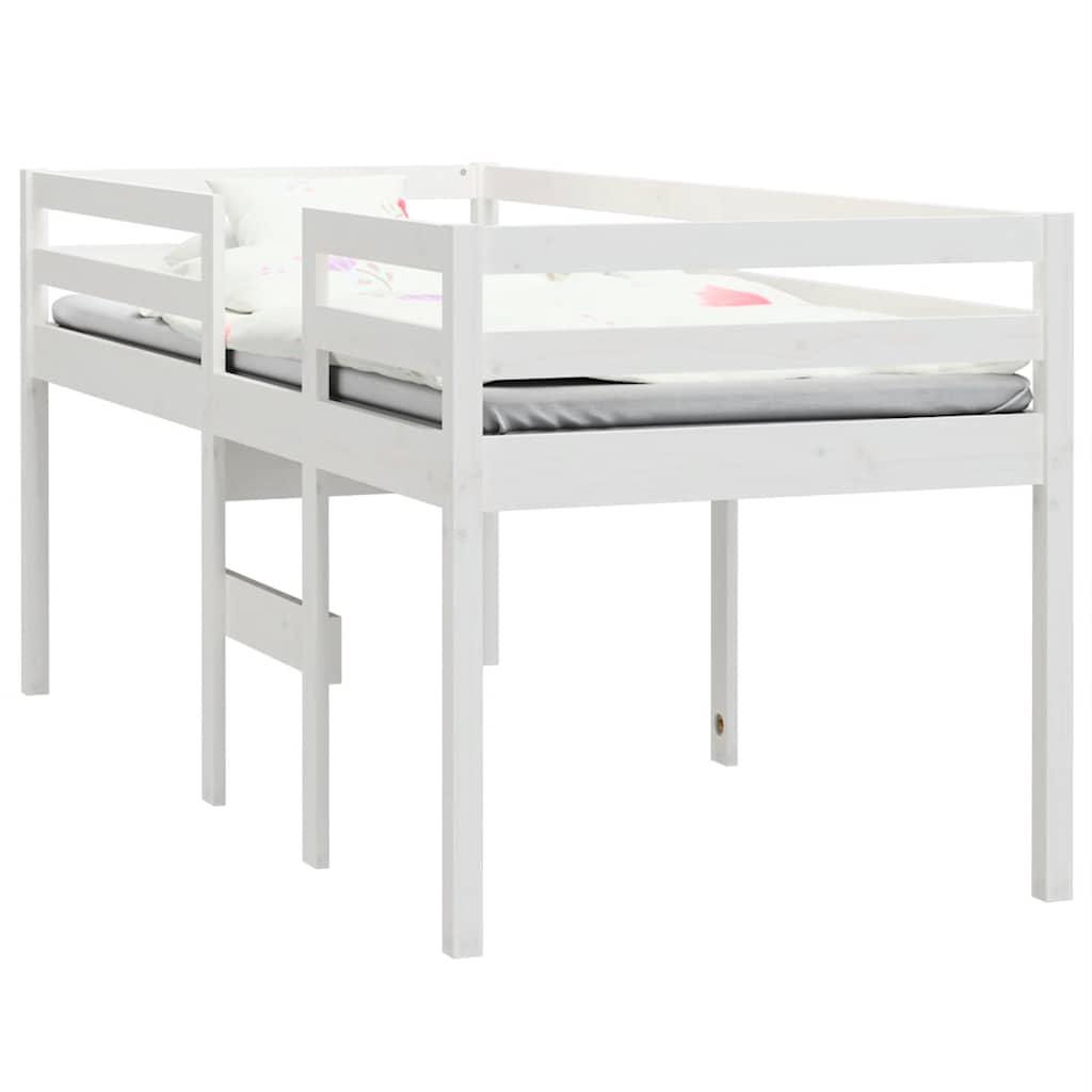 Visoki krevet bijeli 75 x 190 cm od masivne borovine