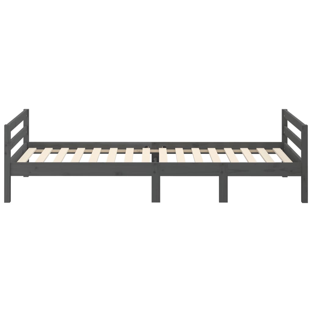 Okvir za krevet sivi 90 x 200 cm od masivne borovine