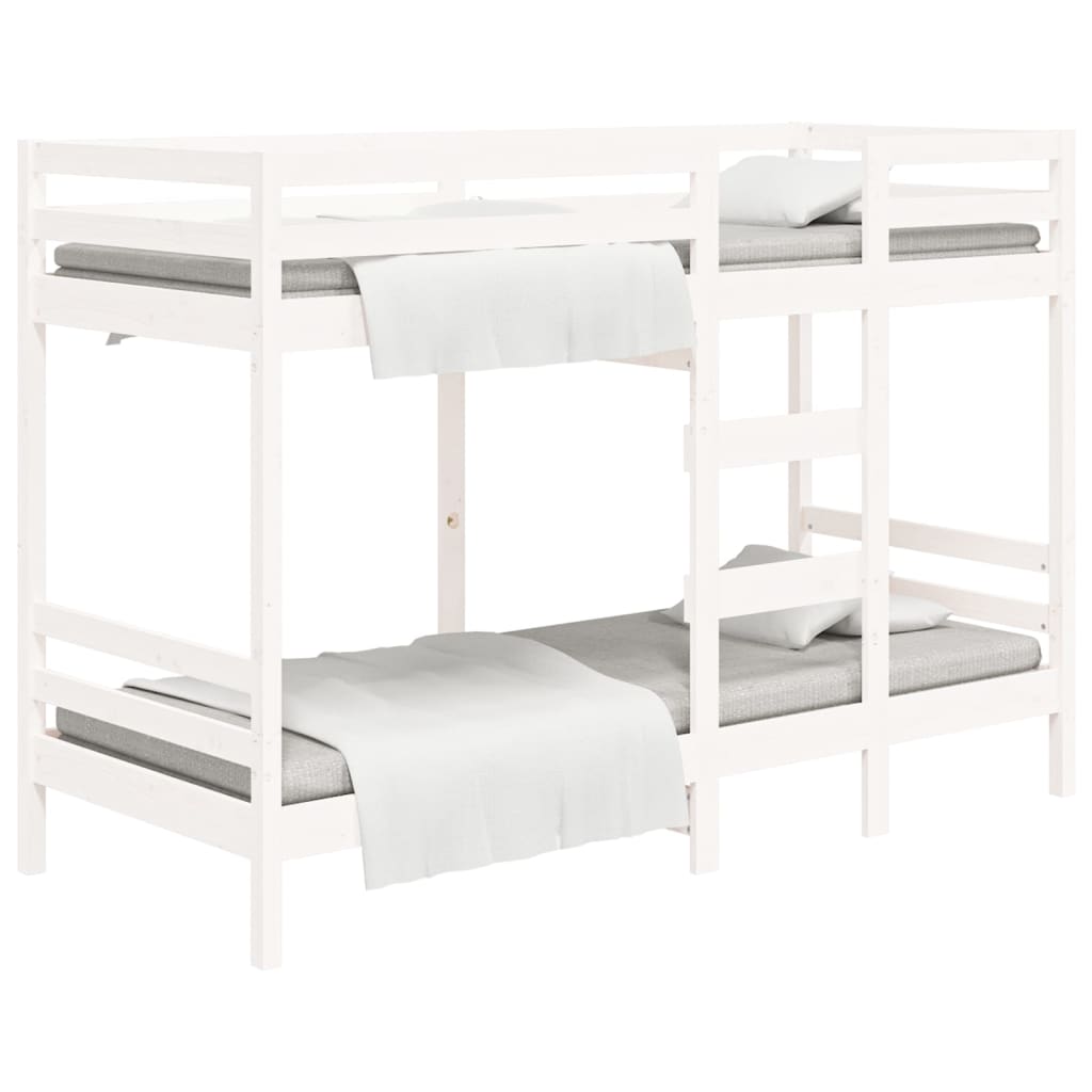 Krevet na kat bijeli 90 x 200 cm od masivne borovine