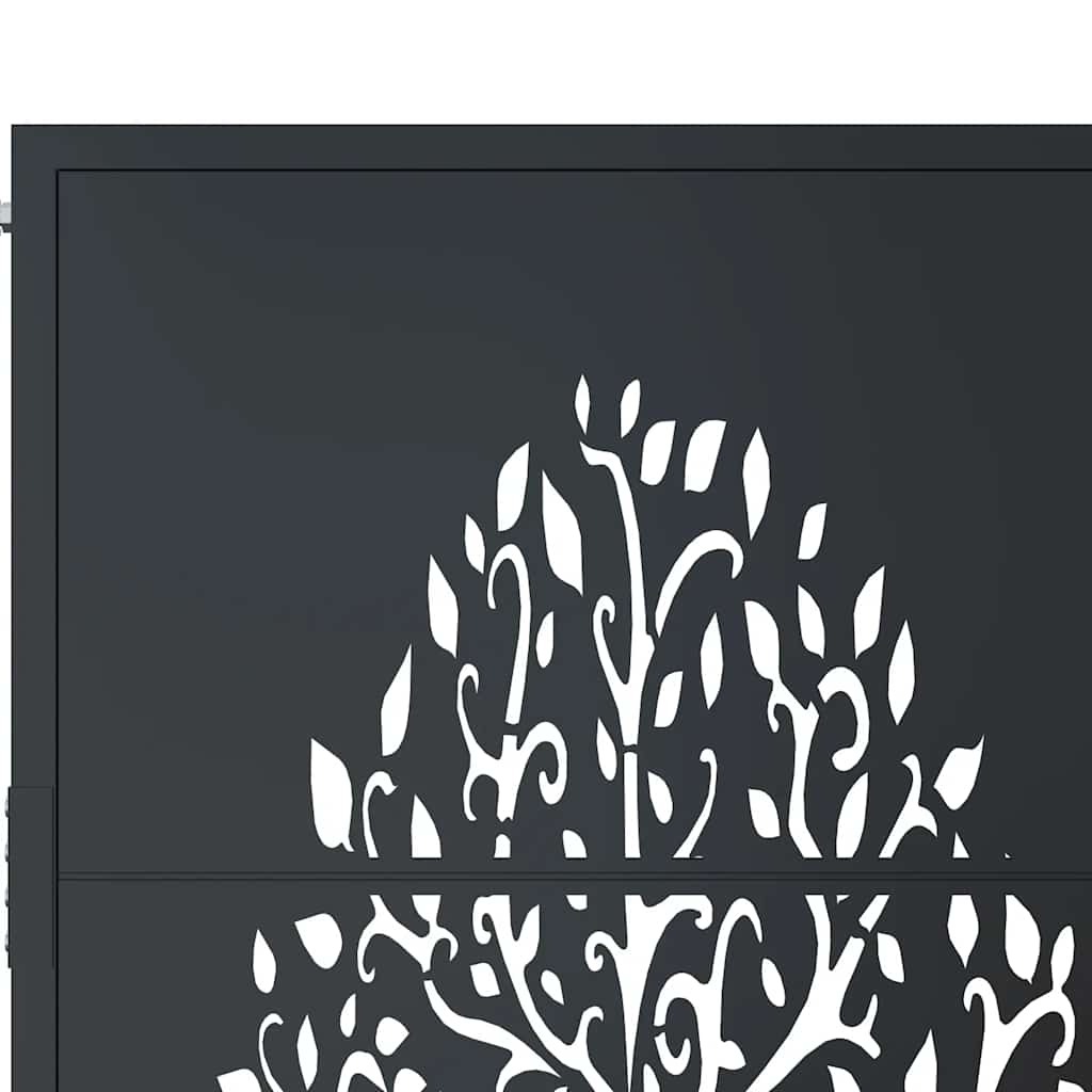 Vrtna vrata antracit 100x175 cm čelična dizajn stabla