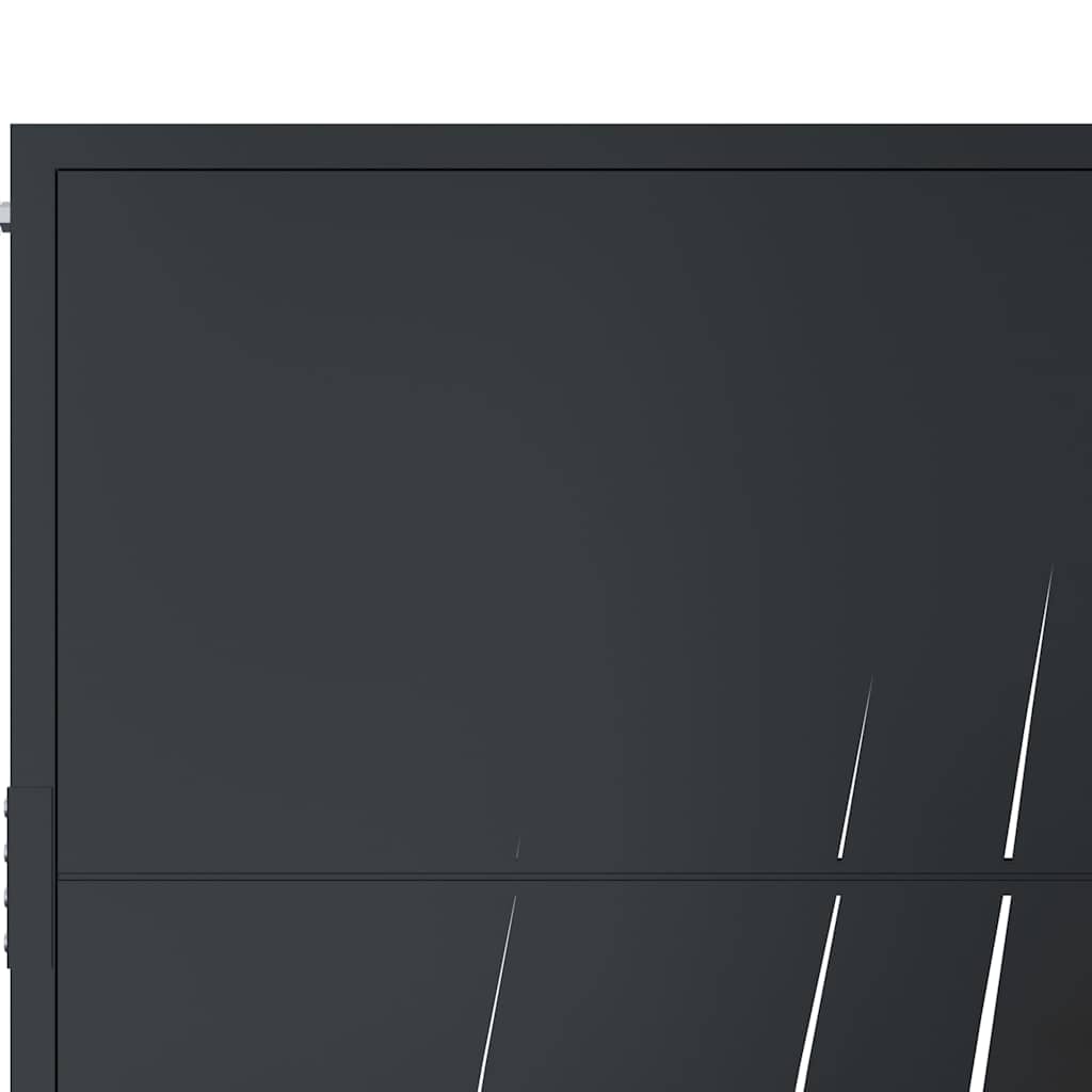 Vrtna vrata antracit 100x150 cm dizajn s čeličnim travom