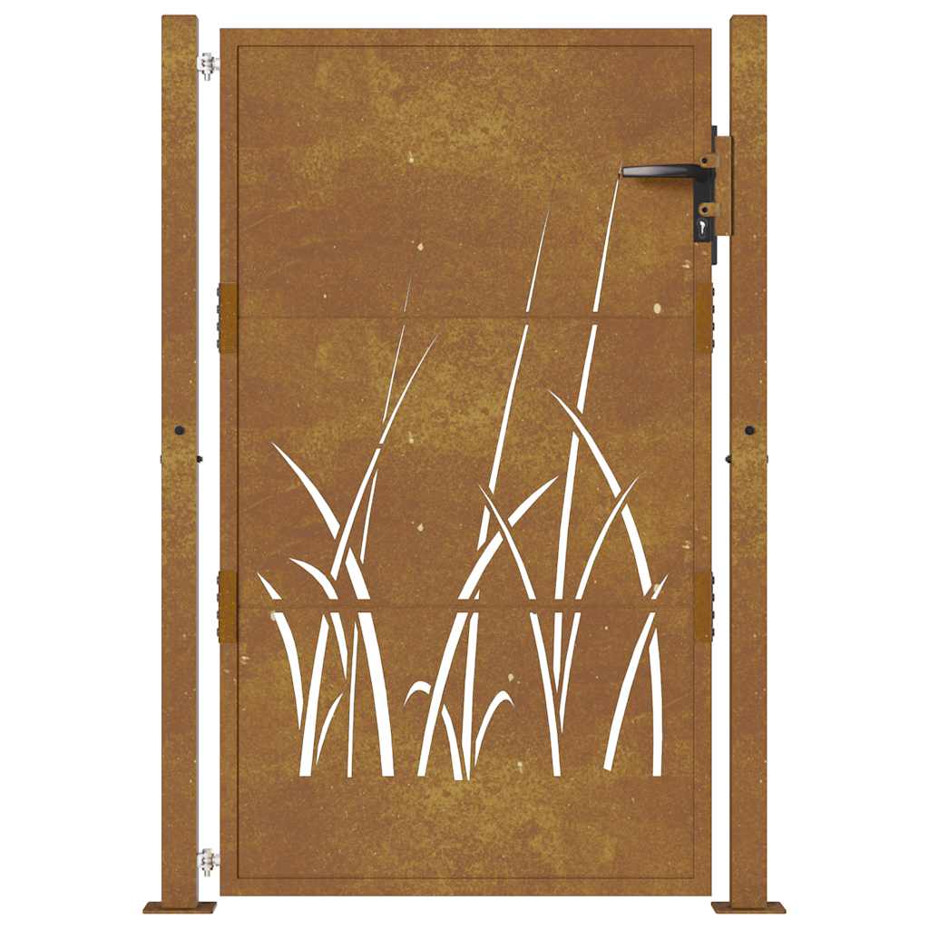 Vrtna vrata 100x150 cm Corten čelik dizajn trave