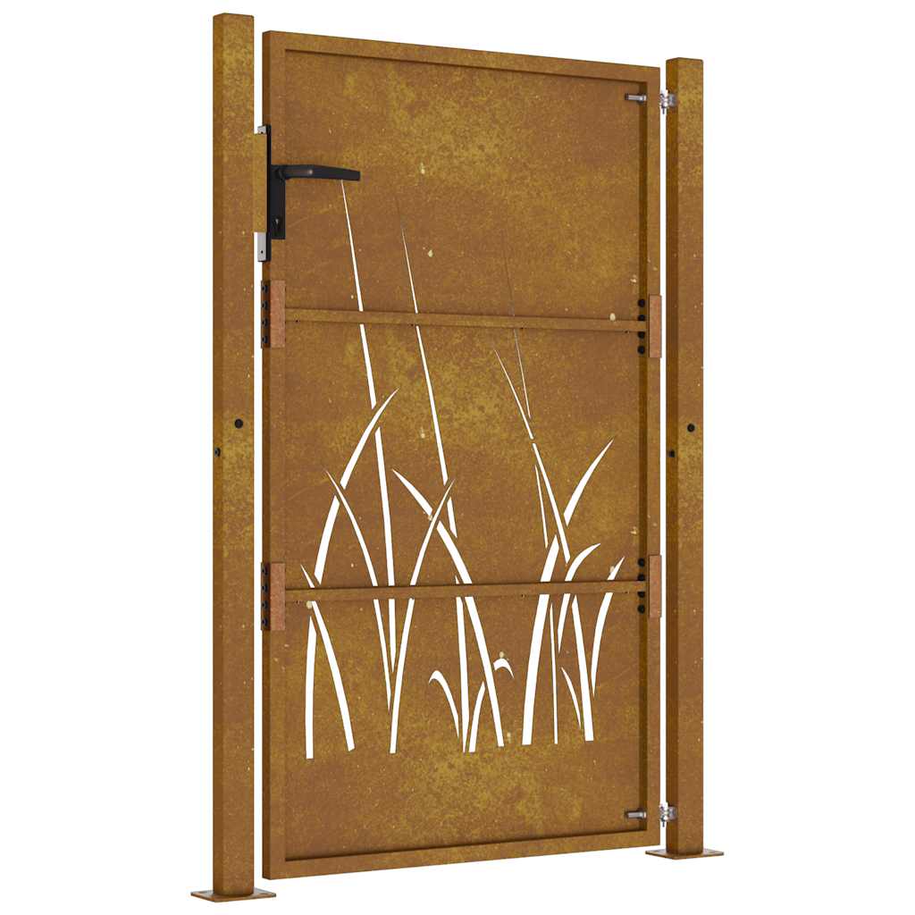 Vrtna vrata 100x150 cm Corten čelik dizajn trave