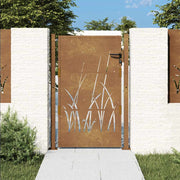 Vrtna vrata 100x150 cm Corten čelik dizajn trave
