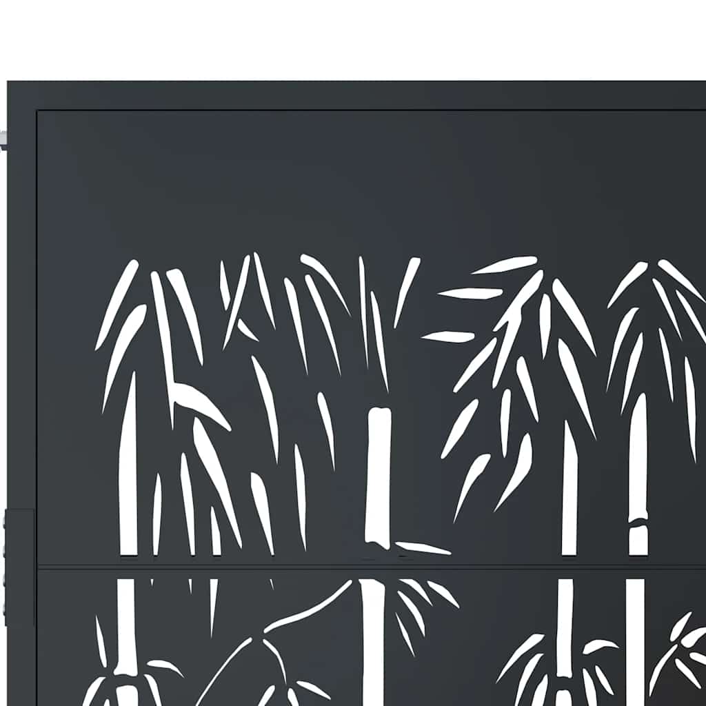 Vrtna vrata antracit boje 100x100 cm, dizajn od čelika i bambusa