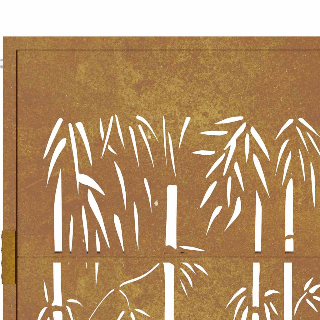 Vrtna vrata 100x75 cm Corten čelik dizajn od bambusa