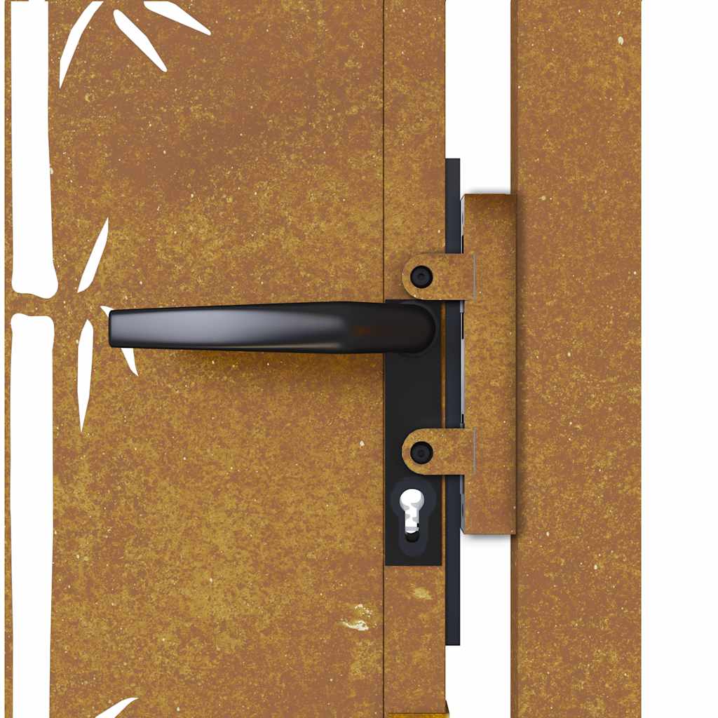 Vrtna vrata 100x150 cm Corten čelik dizajn od bambusa