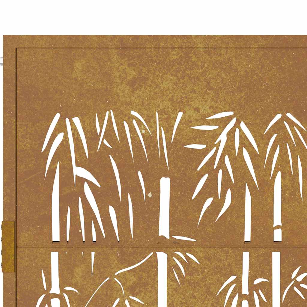 Vrtna vrata 100x200 cm Corten čelik dizajn od bambusa