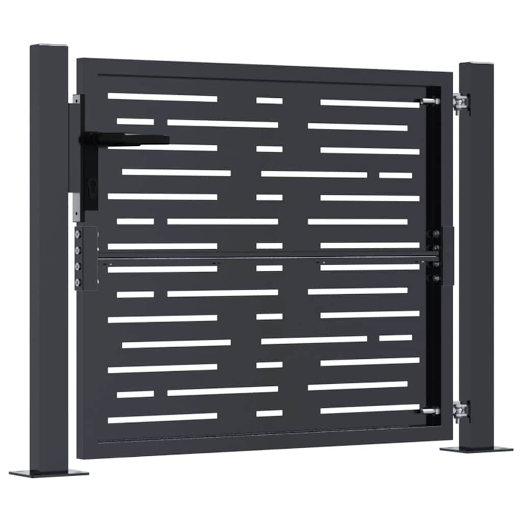 Vrtna vrata antracit boje 100x75 cm čelična kvadratna dizajna