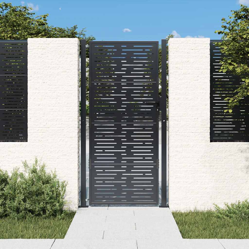 Vrtna vrata antracit boje 100x200 cm čelična kvadratna dizajna