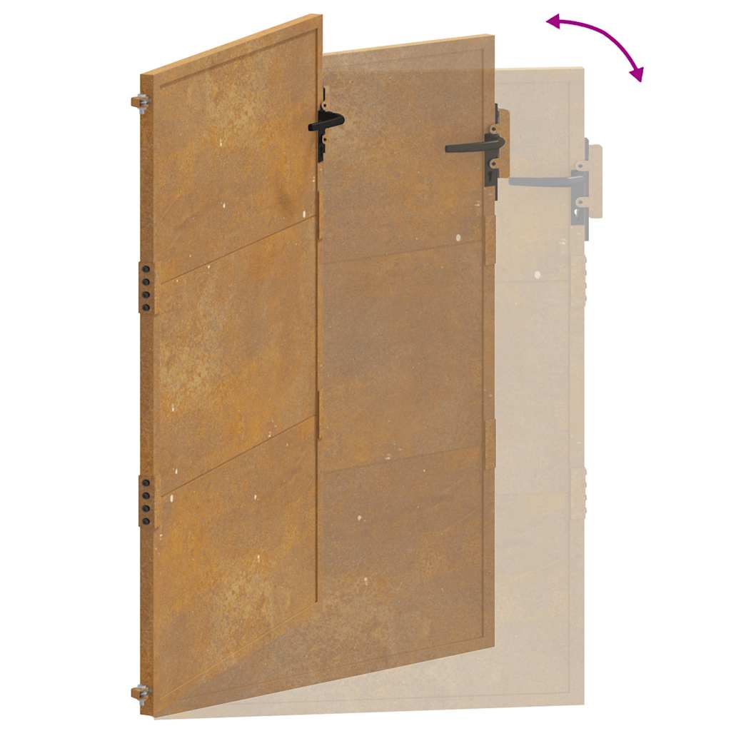 Vrtna vrata 100x125 cm Corten čelik