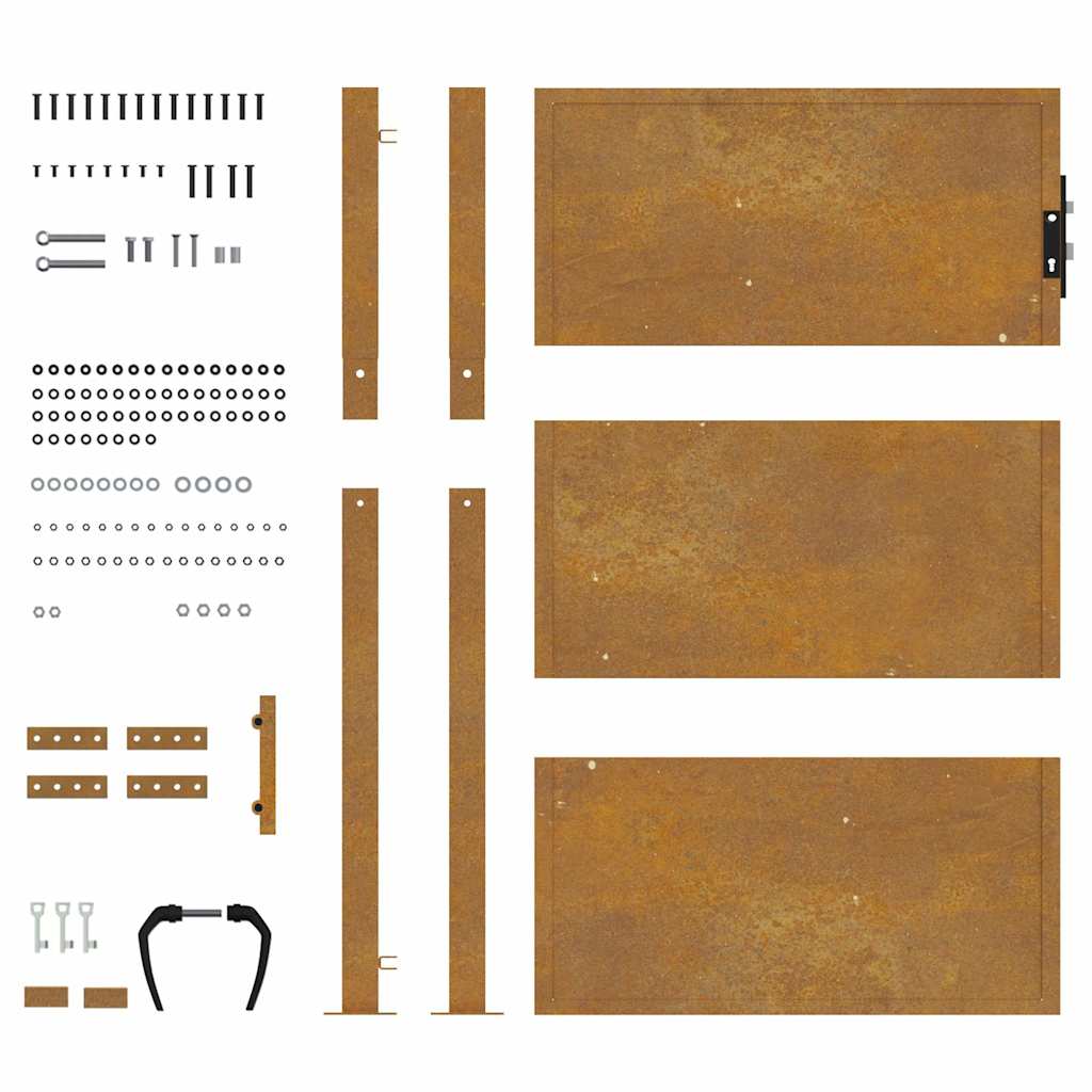 Vrtna vrata 100x125 cm Corten čelik