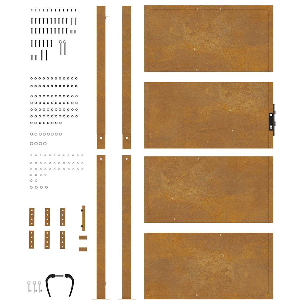 Vrtna vrata 100x200 cm Corten čelik