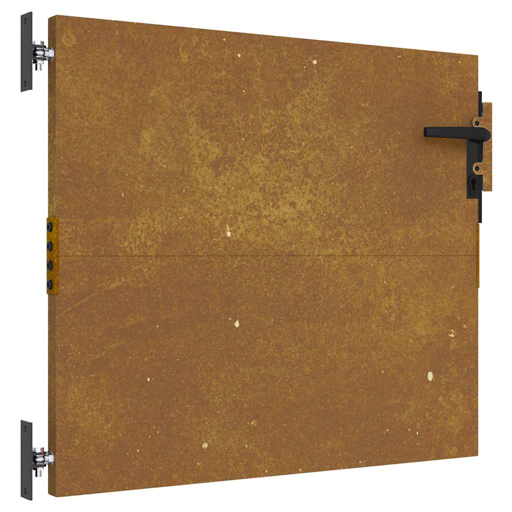 Vrtna vrata 85 x 150 cm od čelika COR-TEN s uzorkom stabla