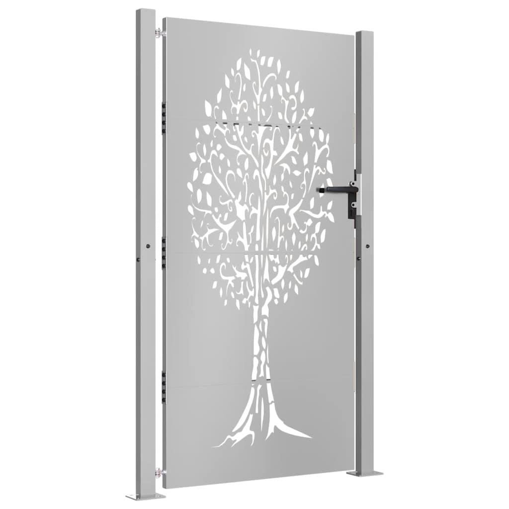 Vrtna vrata 100x200 cm Corten čelik Dizajn stabla