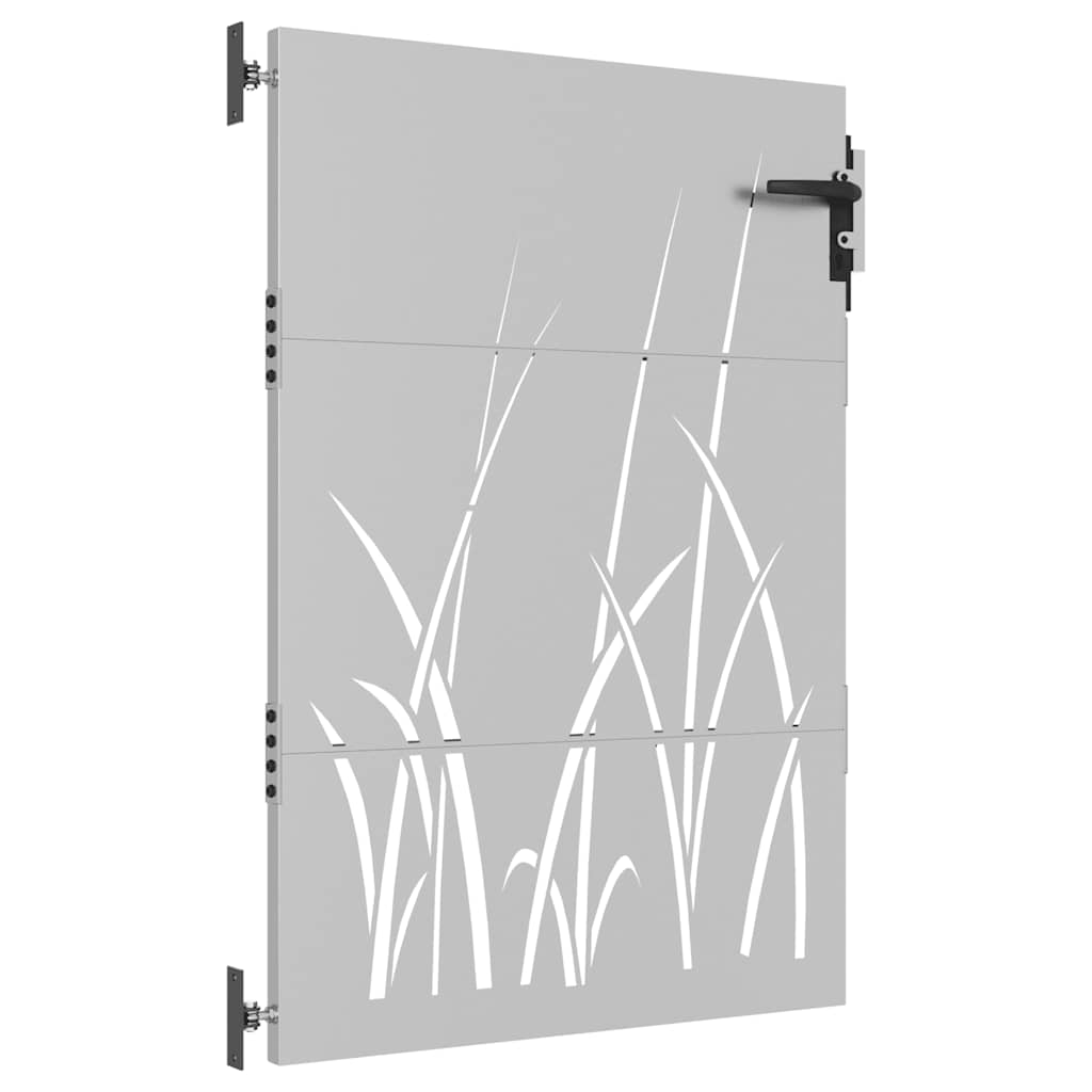 Vrtna vrata 85 x 150 cm od čelika COR-TEN s uzorkom trave