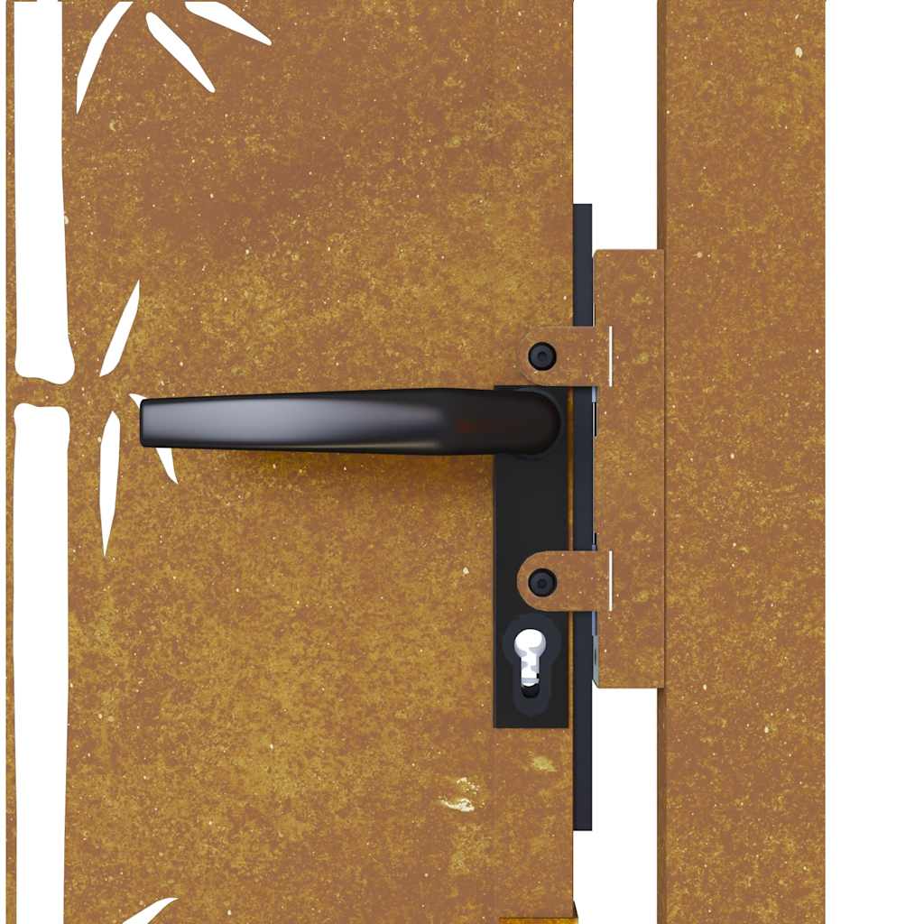 Vrtna vrata 100x100 cm Corten čelik dizajn od bambusa