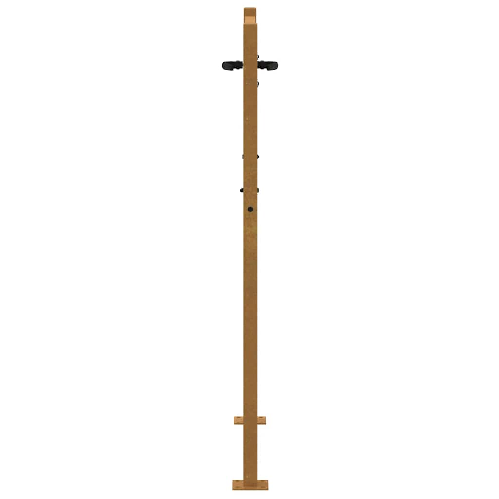 Vrtna vrata 100x125 cm Corten čelik dizajn od bambusa