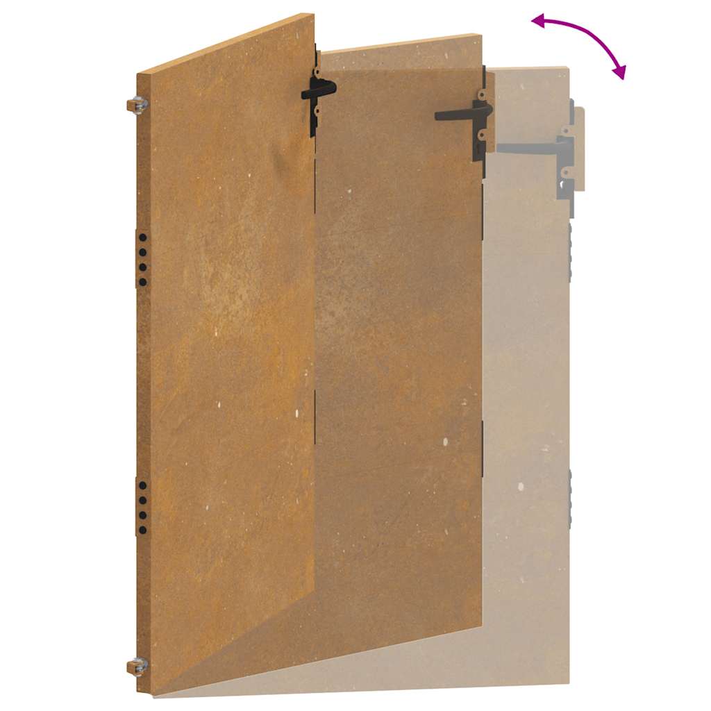 Vrtna vrata 100x125 cm Corten čelik