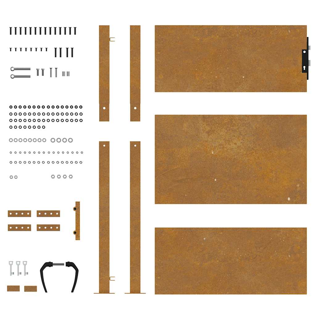 Vrtna vrata 100x125 cm Corten čelik