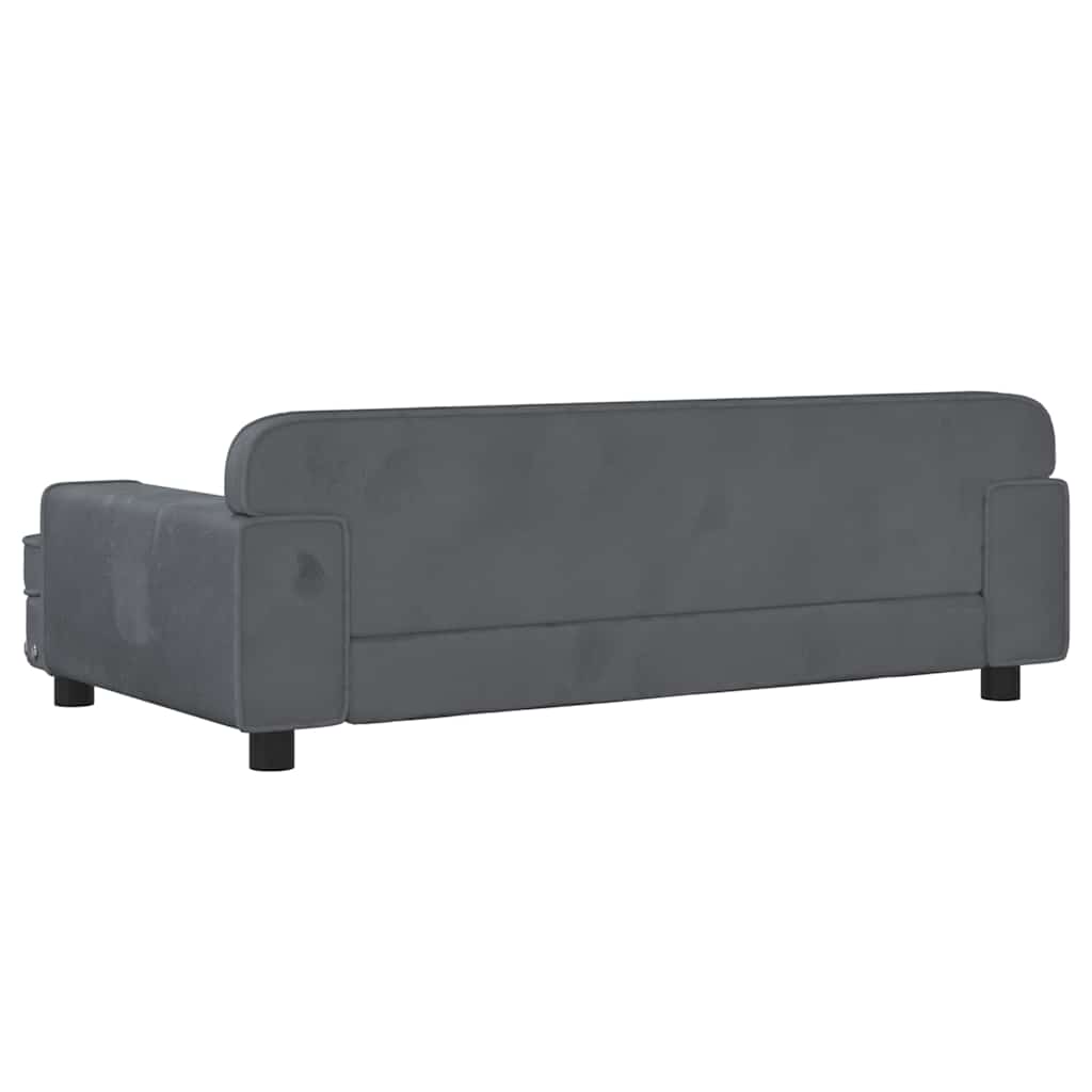 Krevet za pse tamnosivi 90 x 53 x 30 cm baršunasti
