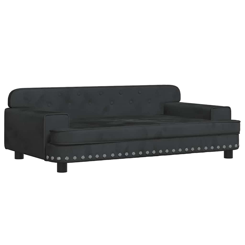 Krevet za pse crna 90 x 53 x 30 cm baršunasti