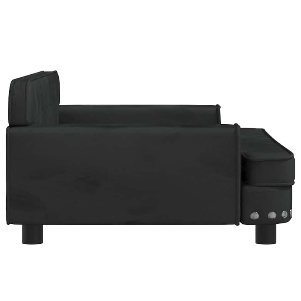 Krevet za pse crna 90 x 53 x 30 cm baršunasti