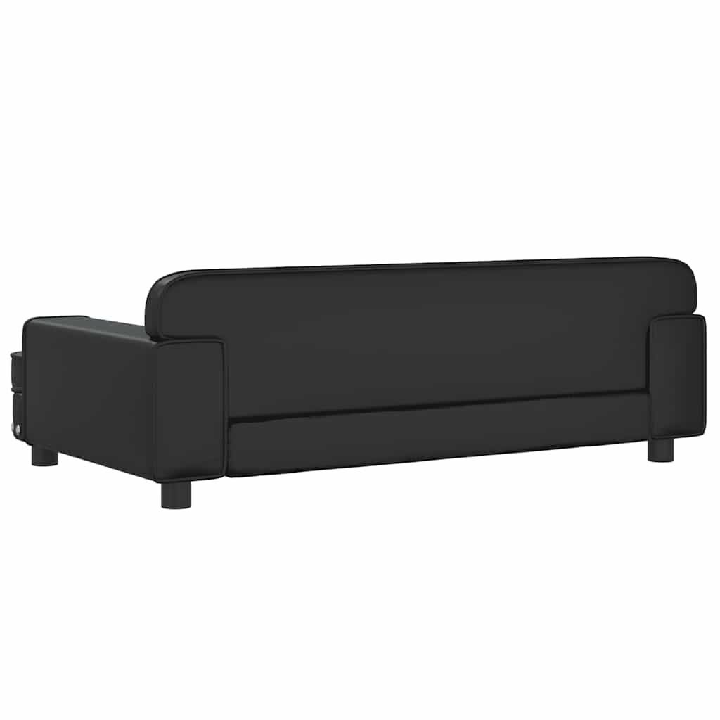 Krevet za pse crni 90 x 53 x 30 cm od umjetne kože