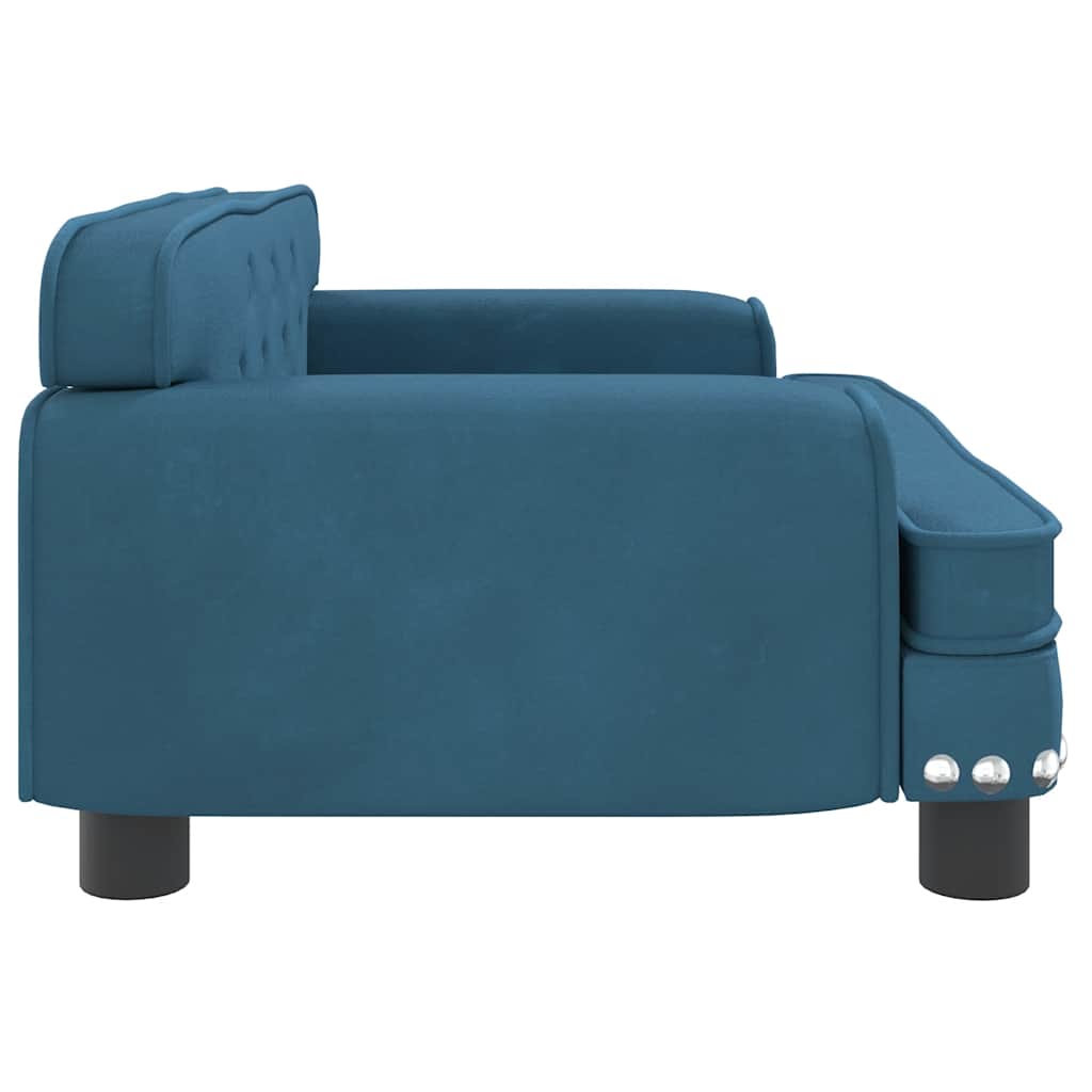 Krevet za pse plavi 70 x 45 x 30 cm baršunasti