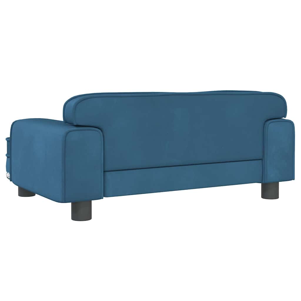 Krevet za pse plavi 70 x 45 x 30 cm baršunasti