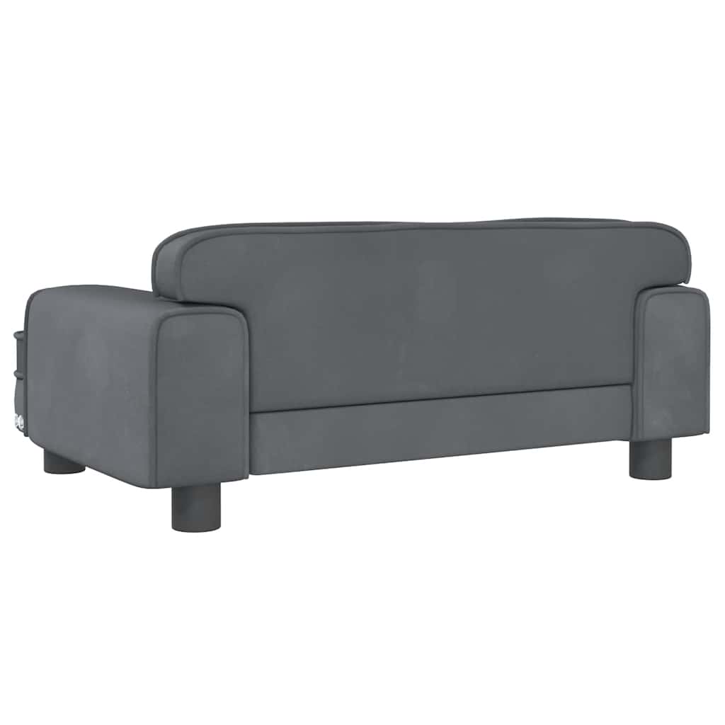 Krevet za pse tamnosivi 95 x 55 x 30 cm baršunasti