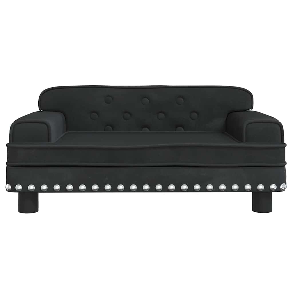 Krevet za pse crna 70 x 45 x 30 cm baršunasti